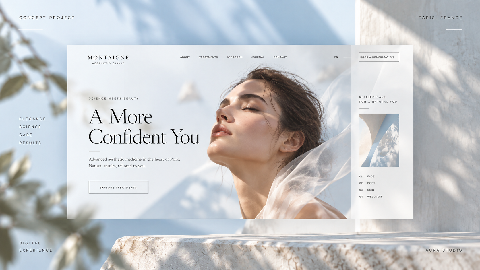 Montaigne aesthetic clinic digital concept