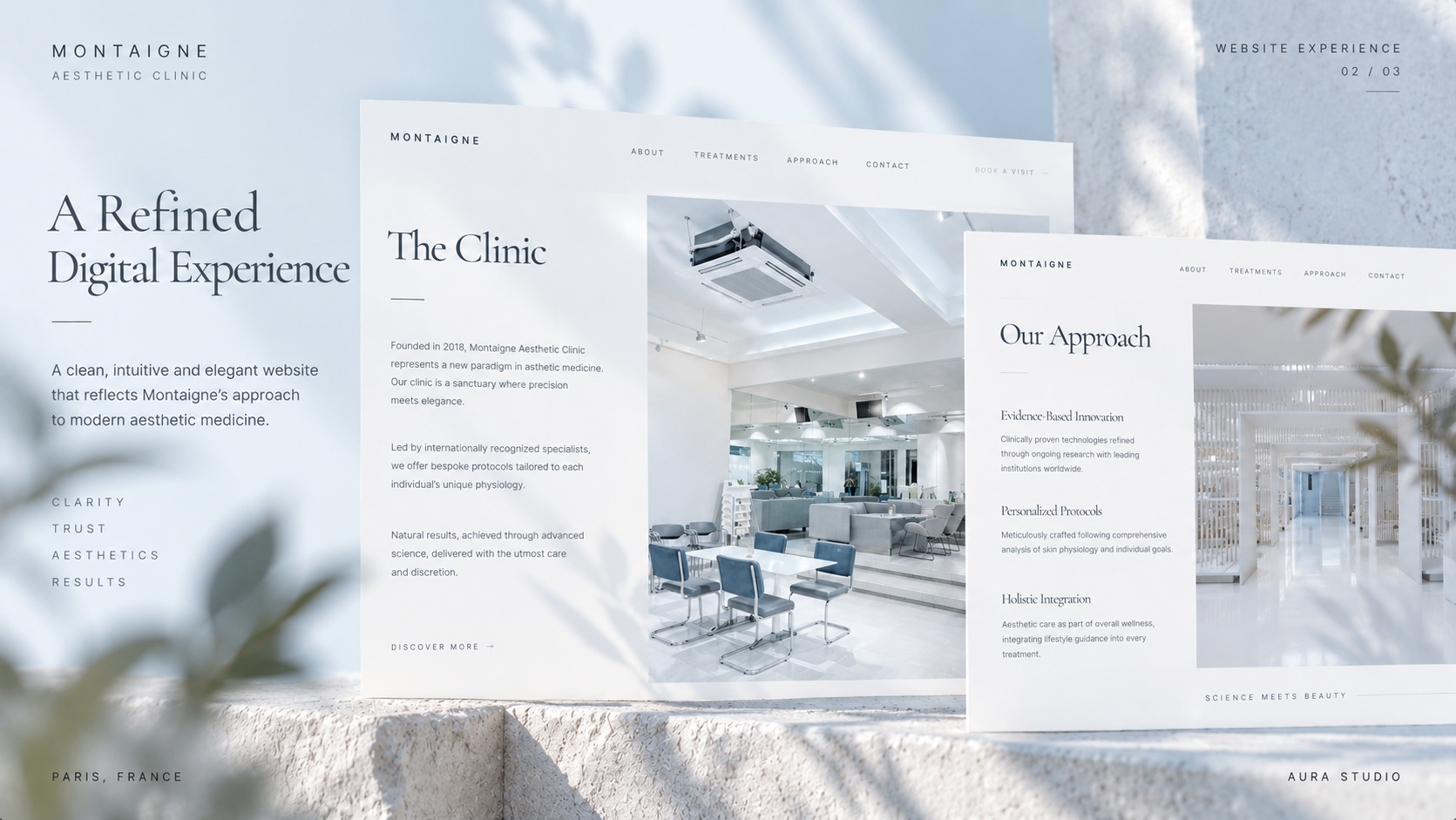 Montaigne website experience and editorial interface